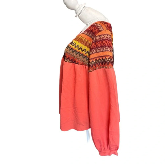 Pure Sugar Shirt Women's Large Top Blouse Pink with embroidery - Picture 3 of 6